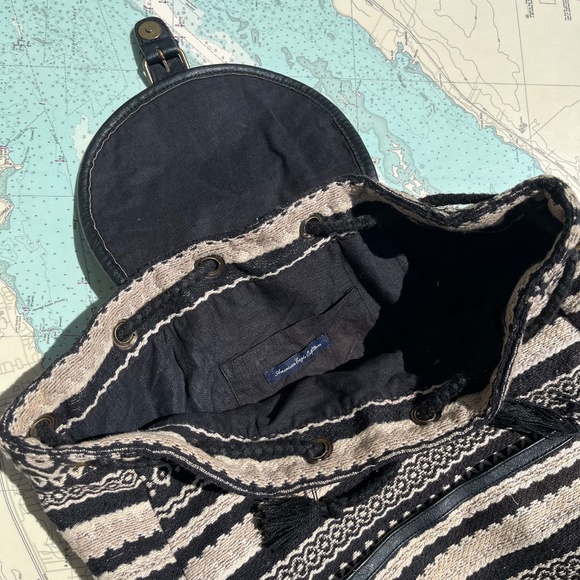 American Eagle Boho Woven Drawstring Book Bag - Picture 2 of 4